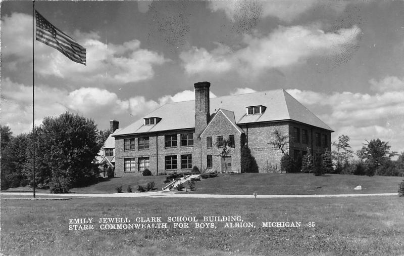 Albion Michigan~Emily Jewell Clark School Building (for Boys)~1950s RPPC