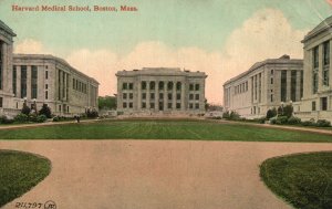 Harvard Medical School Building Boston Massachusetts Leighton Vintage Postcard