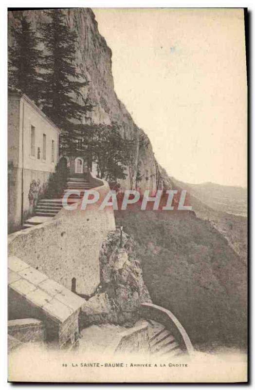 Old Postcard La Sainte Baume Arrive in Cave