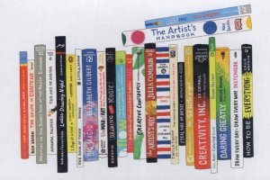 War Of Art Creative Creativity Bookshelf Book Painting Postcard