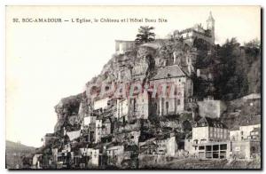 Old Postcard Rocamadour The Church and the Chateau Hotel Beau Site