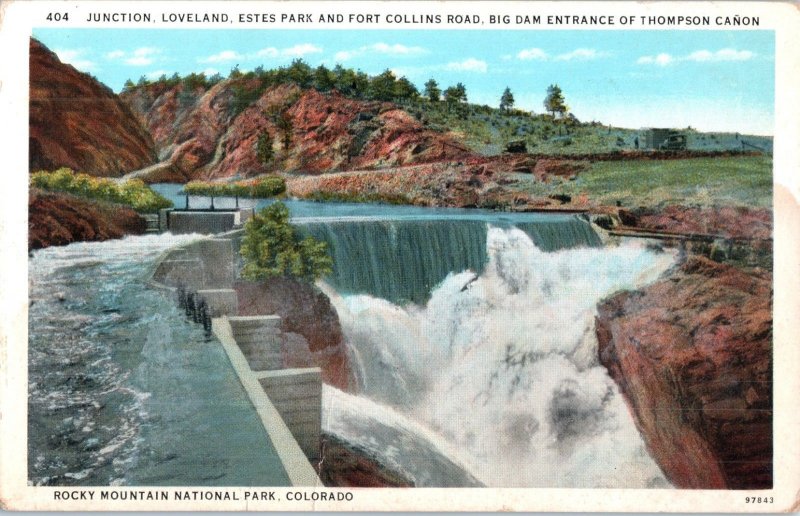 Junction Loveland Estes Park and Fort Collins Road Colorado Postcard
