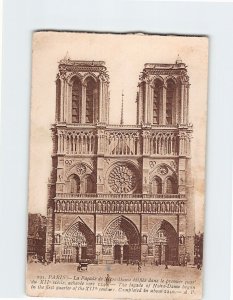 Postcard The facade of Notre-Dame, Paris, France