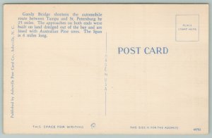 St Petersburg Florida~Gandy Bridge~1940s Linen Postcard