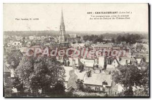 Old Postcard Chateaubriant Loire Inf Panoramic view