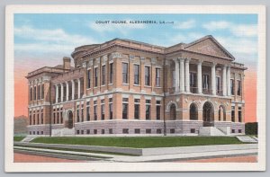 Alexandria Louisiana~Courthouse~Linen Vintage Postcard