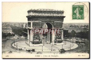 Old Postcard The Paris Arc de Triomphe