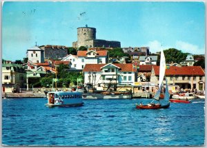 Marstrand Carlstens Festning Med Farjan I For Grunden Sweden Fortress Postcard