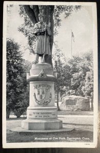 Vintage Postcard 1961 Defenders of the Union Statue, Coe Park, Torrington, (CT)