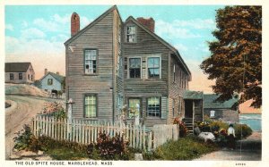 Vintage Postcard The Old Spite House Building Landmark Marblehead Massachusetts