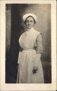 Nurse in Studio Esther Bullock of Chicago IL S. Dearborn St. Real Photo Postcard