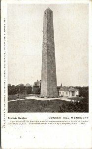 Vtg Bunker Hill Monument Boston Massachusetts MA Postcard