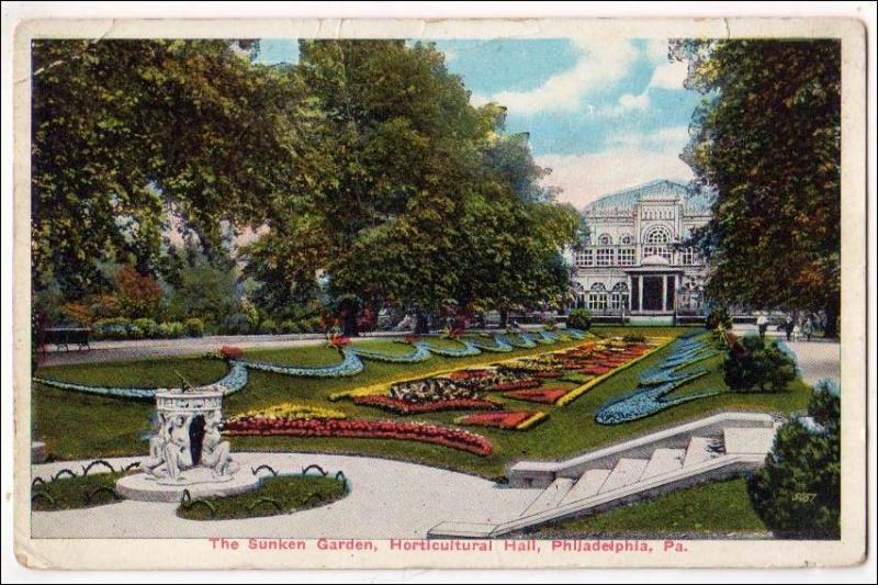 Sunken Garden, Horticultural Hall, Philadelphia PA   (creases)