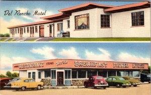 Washington Court House, OH Ohio DEL RANCHO MOTEL & RESTAURANT Roadside Postcard