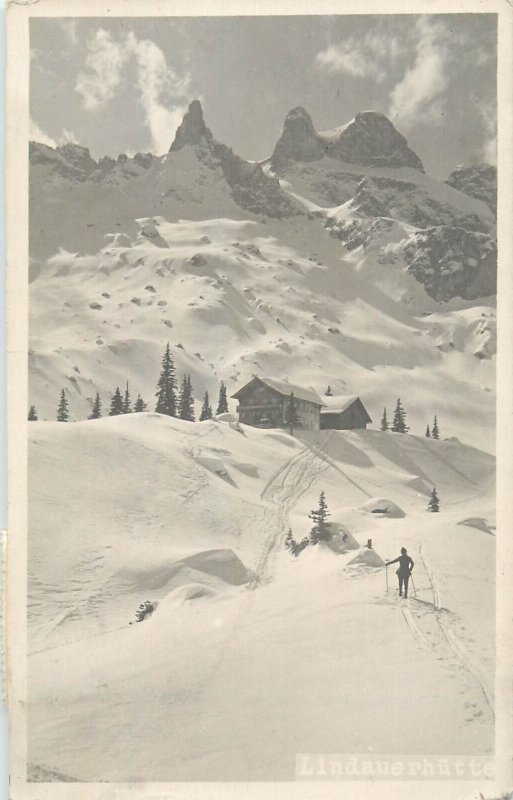 Mountaineering Austrian Alps Lindauer cottage refuge hut 1924