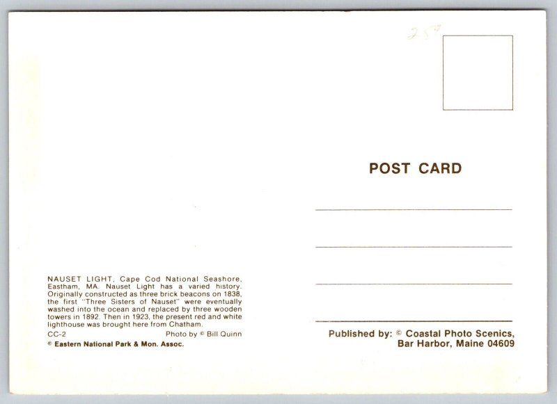 Cape Cod National Seashore Nauset Light Lighthouse  Massachusetts    Postcard