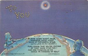 Postcard 1940s Reg Manni ng North Star globe romance Lollesgard Teich TP24-789