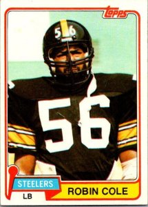 1981 Topps Football Card Robin Cole Pittsburgh Steelers sk60495