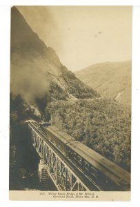 NH - Crawford Notch. Willey Brook Bridge & Train, Mt. Willard  RPPC