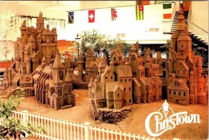 Phoenix, AZ Arizona  CHRIS-TOWN SHOPPING MALL Sand Castle Sculpture 4X6 Postcard