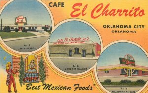 Oklahoma City Oklahoma Cafes El Charrito Mexican Restaurant Postcard 24-7871