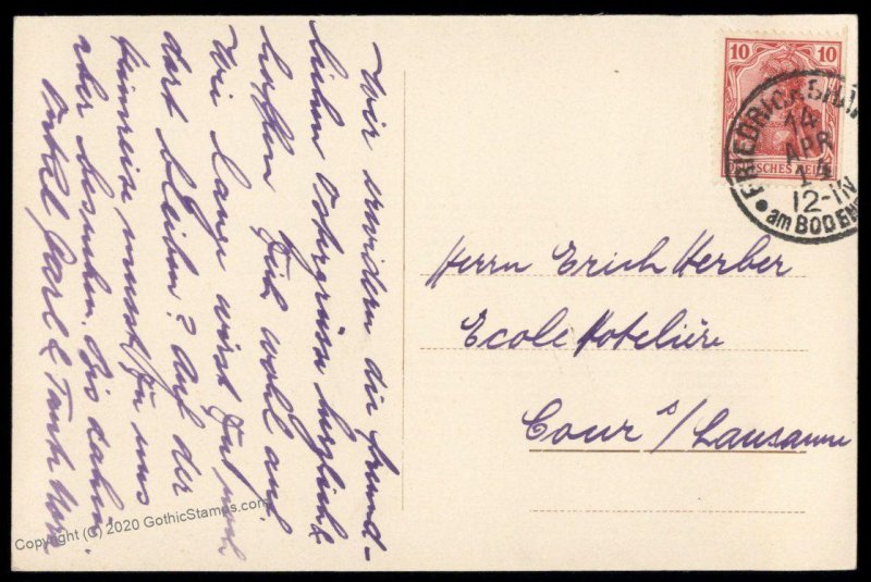 Germany 1914 Zeppelin Hotel Deutsches Haus 5pf Stamp Advertising Cover Us G79215