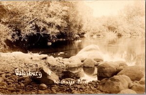 RPPC View of Kalamazoo River, Galesburg MI c1910 Vintage Postcard R51