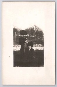 RPPC Three Edwardian Ladies In Hats & Smiles One Wearing Huge Hat Postcard J37
