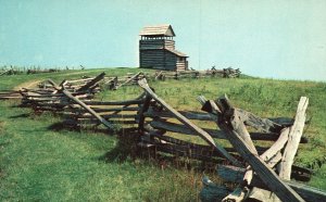 Vintage Postcard Pioneer Rail Fences Blue Ridge Parkway Groundhog Mt. Virginia