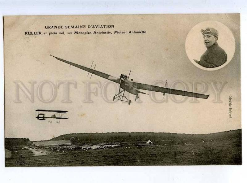 205225 FRANCE AVIATION Antoinette airplane pilot KULLER