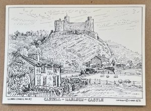 UNUSED POSTCARD c1972 - CASTELL - HARLECH - CASTLE, WALES