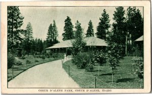 View of Coeur d'Alene Park, Coeur d'Alene ID Vintage Postcard C47