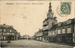 CPA FORMERIE - Place de la Republique - Marche aux herbes (130446)