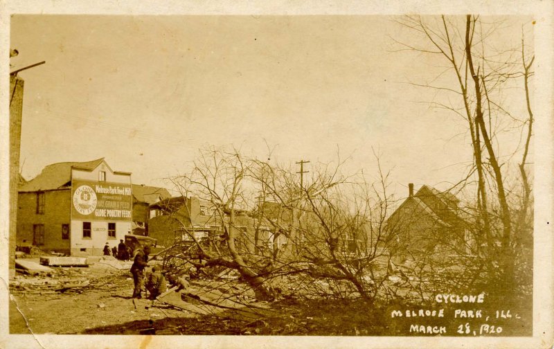 IL - Melrose Park. Cyclone Ruins, March 28, 1920.   RPPC