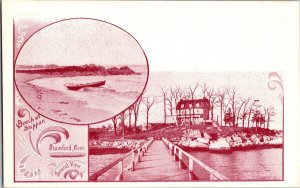 Beach at Shippan, Sound View, Stamford CT Undivided Back Vintage Postcard P45