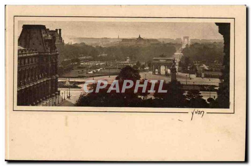 Paris Old Postcard Panorama of the Tuileries