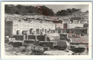 c1950s Rhodes Greece RPPC Kameiros Acropolis Ancient Ruins Real Photo Stone A141