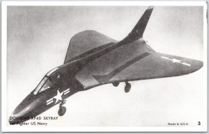 Douglas XF4D Skyway Jet Fighter US Navy Plane Vintage Postcard