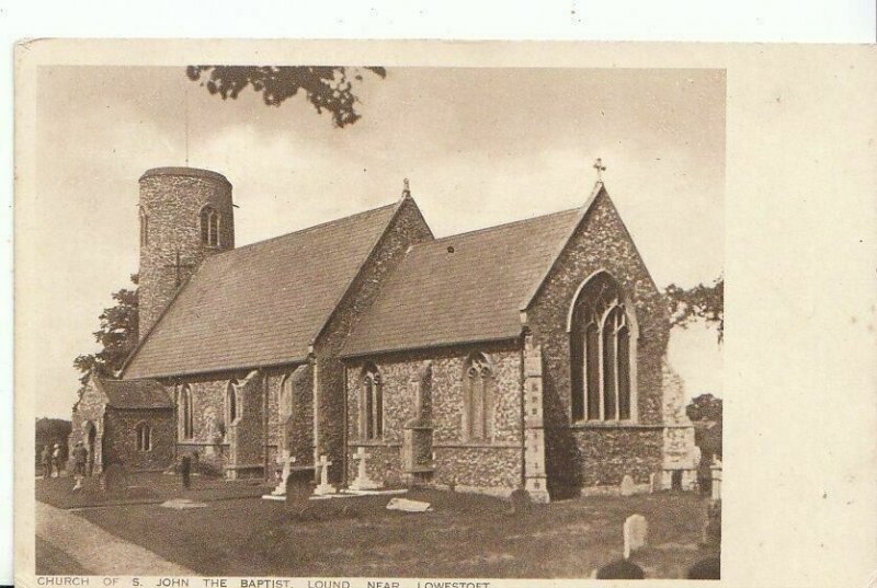 Suffolk Postcard - Church of St John The Baptist - Lound - Near Lowestoft U537