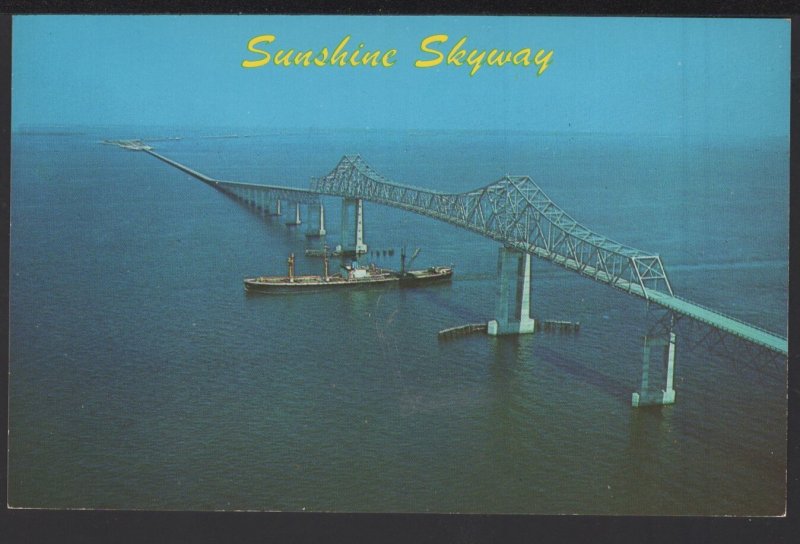 Florida Sunshine Skyway bridge Spectacular 15 Mile Bridge US Highway 19 ~ Chrome
