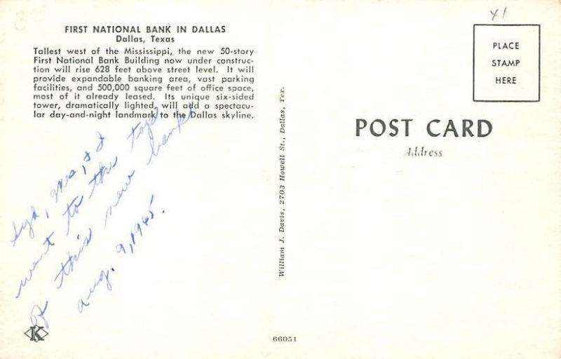 First National Bank Postcard