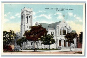 c1910's First Methodist Episcopal Church Peoria Illinois IL Antique Postcard