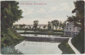 Nebraska Ne Postcard c1910 SOUTH BEND State Fisheries Building Ponds