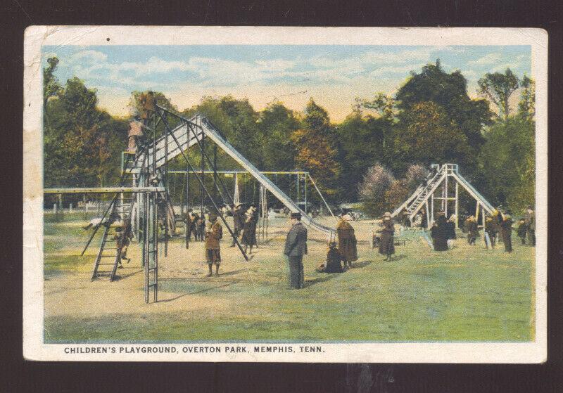 MEMPHIS TENNESSEE OVERTON PARK CHILDRENS PLAYGROUND VINTAGE POSTCARD