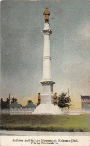 F73/ Kokomo Indiana Postcard 1909 Soldiers and Sailors Monument