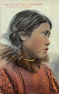 J15/ Cape Prince of Wales Alaska Postcard c1910 Native Eskimo Girl  92