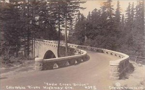 Oklahoma Eagle Creek Bridge Columbia River Highway Real Photo RPPC