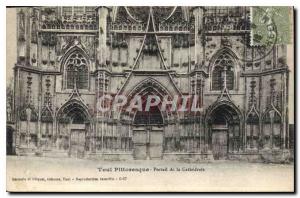 Old Postcard Toul Picturesque Cathedral Portal