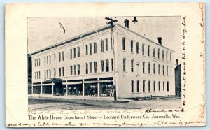 JANESVILLE, WI ~ Leonard Underwood Co WHITE HOUSE DEPARTMENT STORE 1908 Postcard