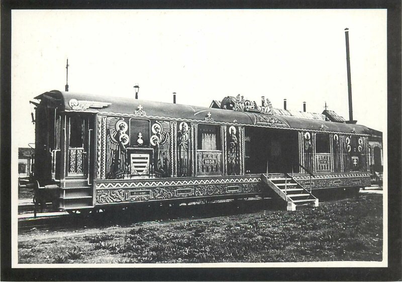 Postcard The Golden Train Railway Carriage of King Stephen I 1938